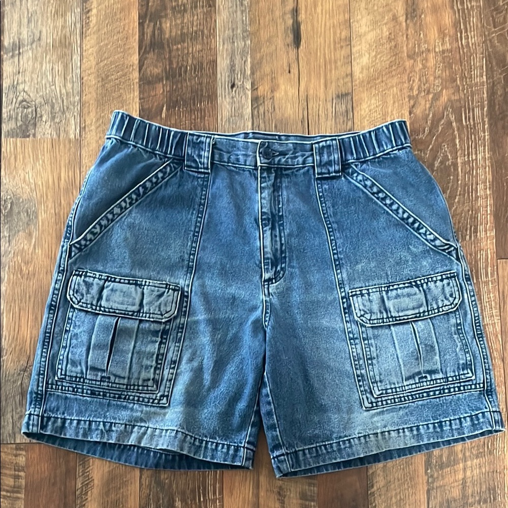 Savane Blue Cargo Pants with Elastic Waistband